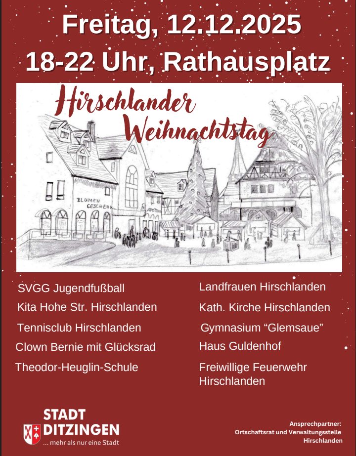 Einladung zum Hirschlander Weihnachtsmarkt